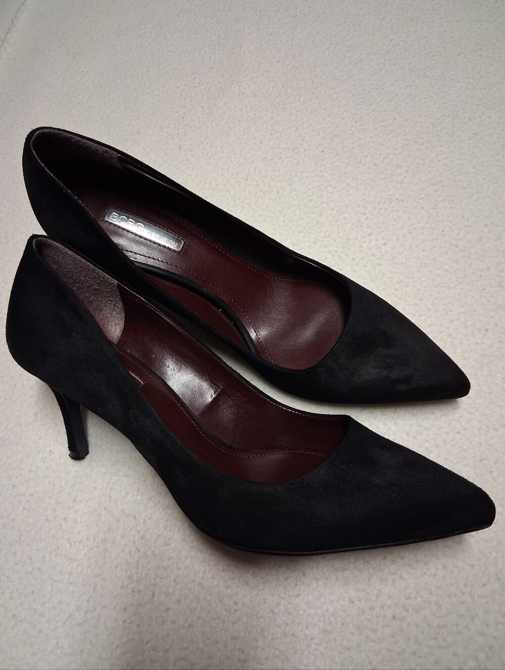 BCBGeneration Black Suede Pointed-Toe Pumps